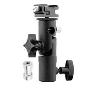MUSISALY Adattatore per Stativo Luce Fotografia in Lega di Alluminio e Abs Supporto per Flash Nero, Foro 10mm e Vite 3/8''-1/4' per Fotografi