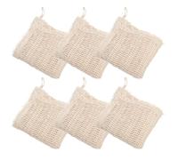 MUSISALY Asciugamani Esfolianti Effetto Detergente ed Esfoliante in Cotone e Lino per Bagno Set 6 Beige, Panni per Pulizia Corpo per Doccia e Spa
