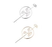 MUSISALY Bastoncino Per Con Motivo A Viso 2 Pezzi Supporto Per Chignon in Oro E Argento Lucido Per Donna