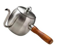 MUSISALY Bollitore per Caffè a Goccia Mini 500ml in Acciaio Inossidabile Manico in Legno, Resistente alla Ruggine senza Odore, per Ufficio e Campeggio