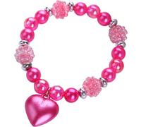 MUSISALY Braccialetto per Ragazze Perline a Forma di Cuore in Resina Leggera Gioielli da Polso Decorativi Colorati Braccialetto Elastico da Bambina per Uso Quotidiano e Occasioni