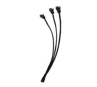 MUSISALY Cavo di Prolunga 4pin per Ventole Pwm 3 Uscite, Plastico Nero, Regolazione Automatica, Splitter Ventole per PC Case e Motherboard