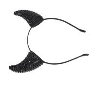 MUSISALY Cerchietto Corna Diavolo Nero con Strass Brillanti Accessorio Costume Halloween per Cosplay e Feste Tema