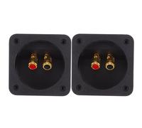 MUSISALY Connettore per Casse Acustiche 2 Pezzi Tazza Quadrata, Molla a Spinta Placcata Oro, Materiale Abs e Lega di Zinco, Facile Installazione e Rapido Collegamento