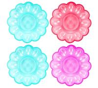 MUSISALY Contenitore per Uova 4 Pezzi, Antiscivolo e Resistente, 24x24x3 Cm, per Uso Domestico e Conservazione in Frigorifero, Colore Casuale