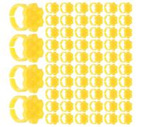 MUSISALY Coppette per Colla Ciglia Esagonali 250 Pezzi Anello Porta Colla Plastica Gialla 35X5 MM a Nido D’Ape per Extension Ciglia Professionali e Uso Mobile