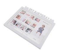 MUSISALY Cornice per Foto Primo Compleanno 13 Mesi Cornice per Foto Ragazzo Ragazza 325X265 CM Bianca Decorazione Cameretta e Regalo Ricordo Crescita