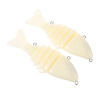 MUSISALY Corpi Esca da Pesca Non Verniciati 10cm 2 Pezzi ABS Ferro | Forma Realistica Beige, Leggeri per Acqua Salata e Dolce, Base da Personalizzare