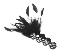 MUSISALY Fascia Per Capelli in Piume Per Banchetto Prop Del Copricapo Chiesa Del Carnevale Accessorio Per Capelli Da Festa Per Festa Fascia Per Il Tè Stoffa Black