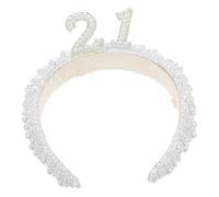 MUSISALY Fascia Per Compleanno Donna Con Perle Imitazione Accessorio Elegante Per Festeggiamenti e Feste Di Compleanno Cerchietto Decorativo Per Foto e Occasioni Speciali