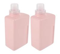 MUSISALY Flaconi Dispenser per Detersivo Liquido Quadrati 1000 Ml in Plastica Rosa Set 2 Pezzi Ricaricabili Tappo Antigoccia per Lavanderia e Viaggio Contenitori Vuoti per Lozioni e