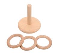 MUSISALY Gioco Montessori Lancio Anelli in Legno di Faggio per Anni Gioco Educativo Impilabile Sicuro per Attività Outdoor e Indoor per Ragazzo Ragazza