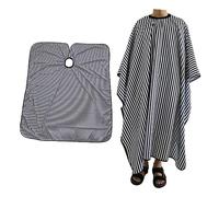 MUSISALY Mantello Da Parrucchiere e Grembiule Da Salone a Righe Bianco e Nero, Mantellina Per Taglio Chioma Leggera e, Camice Da Taglio Professionale Per Barbiere e Uso Domestico