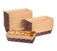 MUSISALY Mini Teglie per Plumcake in Carta Antiolio, 6,69 X 3,74 X 1,97 CM, 25 Pezzi per Dolci e Pane, Adatte a Panetteria e Buffet