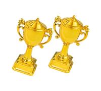 MUSISALY Mini Trofei Dorati per Decorare Torte 2 Pezzi Coppe D’Oro Leggere per Feste Sportive Kit Decorazioni per Torte da Premi Vincenti per Compleanni e Shower