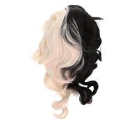 MUSISALY Parrucca Da Strega Riccia Mezza Nera/bianca Per Cosplay Giochi Di Ruolo E Feste Quotidiane
