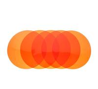 MUSISALY Pellicola Adesiva Rotonda Arancione per Faretti e Lampadine, 5 Pezzi in Pet, Cambio Colore Facile, Adatta per Aree Pranzo e Cerimonie, Filtro Luce Decorativa