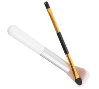 MUSISALY Pennello Doppia Punta per Ombretto e Illuminante 2 Pezzi Set Setole Morbide ad Alta Densità per Make Up Manuale e Professionale, Strumento Ergonomico per Applicazione Occhi e Viso