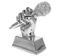 MUSISALY Premio Coppa Microfono in Resina Decorativa per Concorso Canoro e Comunità Scolastica, Piccolo e Leggero Souvenir Gara di Canto