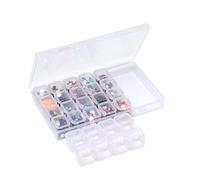 MUSISALY Scatole Portaoggetti Trasparenti Contenitori Con 28 Mini Griglie Coperchio Separato Per Perline Bottoni Diamanti E Piccoli Oggetti