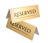 MUSISALY Segni Tavolo Riservati in Acrilico 2 Pezzi Cartelli Riservati Eleganti per Ristorante e Festa di Matrimonio Decorazione Funzionale Oro