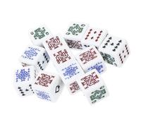 MUSISALY Set 16 Pezzi Dadi da Poker in Acrilico Bianco 16mm, Dadi Bugiardi Portatili per Giochi da Tavolo, Accessori per Feste e Giochi di Società, per Uso in Classe, Outdoor e Viaggi