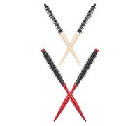 MUSISALY Set 4 Pezzi Spazzole Rotonde per Frangia e Chioma Ricci Manico in Legno e Tubo Alluminio Pettine Arricciacapelli Professionale Portatile per Styling Chioma e Viaggi