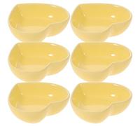MUSISALY Set 6 Piatti Forma di Cuore in Ceramica per Salsa e Condimenti, Resistenti a Microonde e Congelatore, per Sushi e Snack in Casa o Regalo Housewarming