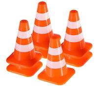 MUSISALY Set 7 Pezzi Coni Stradali Giocattolo Arancioni in Plastica Resistente, Segnali Stradali a Cono, Simulazione Blocco Stradale per Giochi Educativi e Ambienti di Costruzione