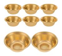 MUSISALY Set 8 Ciotole Ritualiche in Ottone da 2" per Offerte D’Acqua Buddiste Mini Ciotole Sacre in Rame per Tempio Meditazione e Preghiera Adatte per Altari Domestici e Viaggi