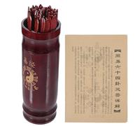 MUSISALY Set Bastoncini Divinazione Cinese in Legno 64 Pezzi con Manuale | Ching Oracolo, Supporto Leggero e Liscio senza Bave, Formato Portatile per Ufficio e Famiglia Stile Casuale