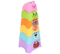 MUSISALY Set di Tazze Impilabili Animali per 6-36 Mesi, Giocattoli da Bagno Educativi in Plastica Sicura, Colori Vivaci per Sviluppo Coordinazione Occhio-Mano e Colore Colore Casuale