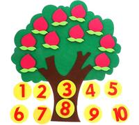 MUSISALY Set Giocattoli Cognitivi Numerici Albero da Frutto Non Tessuto, Gioco Matematico di Abbinamento e Conteggio, Strumento Educativo per Apprendimento Numerico e Memoria