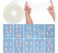 MUSISALY Set Gioco Corde per Dita Corda Tessitura Cinese Manuale Beige Giocattolo Cooperativo per Destrezza e Creatività Attività Educativa per Scuola e