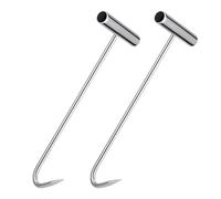 MUSISALY Sollevatore per Tombini in Acciaio Inossidabile 2 Pezzi Gancio a T per Rimozione Coperchi per Impieghi Gravosi Attrezzo di Trazione per Manutenzione Urbana e Infrastrutture