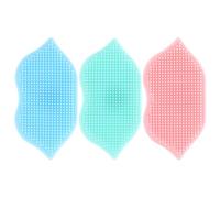 MUSISALY Spazzola Pulizia Viso Silicone 3 Pezzi Setole Morbide e Ventosa Rosa Blu Verde per Detergere Pori e Trattamento Quotidiano