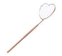 MUSISALY Specchio Per Ciglia Portatile in Acciaio Inossidabile Forma Di Cuore Specchietto Per Extension Ciglia Lente D'ingrandimento Strumento Per Trucco Specchietto Per Ispezione Impugnatu