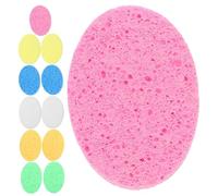 MUSISALY Spugne Ovali Per Trattamento Viso 12 Pezzi, Spugne Compresse Esfolianti 110x80x8mm, Pulizia Profonda Pori e Rimozione Trucco, Spugnetta Per Trucco Per Donne e Ragazze