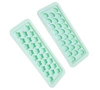 MUSISALY Stampo per Ghiaccio a Forma di Cuore e Stella con 26 Scomparti e Coperchio, in Plastica Verde, Set da 2 Pezzi, Creativo per Uso Domestico e Bar