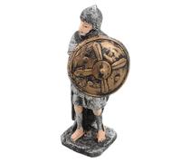 MUSISALY Statuetta Cavaliere Medievale in Resina con Scudo Argento