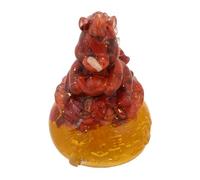 MUSISALY Statuetta di Cavallo in Cristallo Rossa da Tavolo, Piccola Scultura Decorativa per Ufficio e Casa, Ornamento Simbolico per Prosperità e Buona Sorte, per Libreria e Arredamento