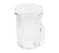 MUSISALY Tazza in Vetro Trasparente con Coperchio Portatile per Bevande, Sicura e Versatile per Caffè, Tè e Birra a Casa in Viaggio