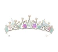 MUSISALY Tiara da Sposa Barocca Corona di Conchiglie e Strass, Copricapo da Sirena Leggero per Donne e Ragazze, Accessorio per Chioma Elegante per Feste a Tema Oceano e Balli in Maschera