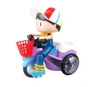 MUSISALY Triciclo Giocattolo Acrobatico, Moto da Cross Giocattolo Luci Led, Plastica Resistente, senza Batteria, Adatto per Gioco Creativo e Simulazione di Guida Colore Colore Casuale