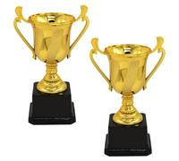 MUSISALY Trofei in Plastica Oro Delicati per Competizioni, Premio per Vincitori, 2 Pezzi Eccellente Lavorazione per Giochi e Ufficio Riutilizzabile
