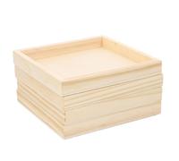 MUSISALY Vassoi in Legno per Puzzle 3D Set da 4 Pezzi Vassoio Portaoggetti Impilabile per Blocchi di Legno Organizer per Giochi e Stoccaggio Domestico