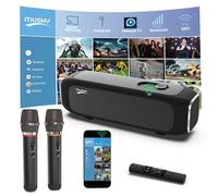 MUSKY Macchina per karaoke intelligente per adulti, con mirroring dello schermo, 2 microfoni wireless, sistema esterno Smart Karaoke, altoparlante Bluetooth professionale, altoparlante karaoke per
