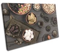 Muslim Turkish Delight Food Kitchen SINGLE TELA parete arte foto stampa