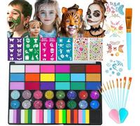 MUSLONG Set di trucchi per bambini, in 42 colori, per il trucco, lavabile, per il viso, per il corpo, per Halloween, teatro e body painting