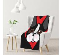 Muso del Boston Terrier,Coperta morbida, calda, anti-pilling, in flanella, peluche, 76 x 102 cm